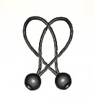 4" Black Ball Bungees - 25 Pack